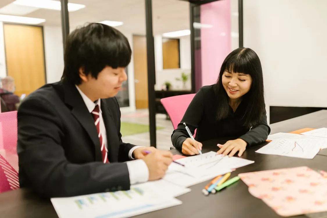 Professional using outplacement career tools